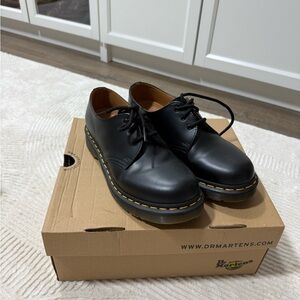 Dr. Martens Black Smooth Leather 1461 Bex with Yellow Stitching